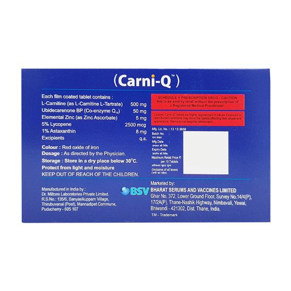 carni q vs l carnitine Tablet 10'S Price, Uses, Side effects, Substitutes Size:50gm LAMBDA BAC water : Molybdenum Glycinate