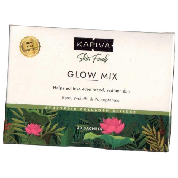 kapiva glutathione Skin Foods Glow Mix (Pack of 30 x 3 g) One Thing Niacinamide Glutathione Dispensers IV Therapy:Immunity