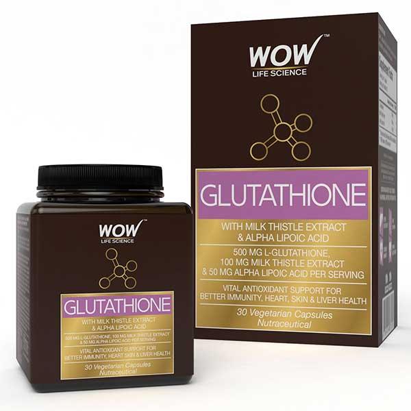 Buy WOW Life Science 500 mg Glutathione Veg Capsule - Milk Thistle Extract 60's Online at Best Price