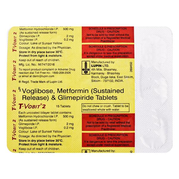 T Glimet 2mg/500mg Tablet SR