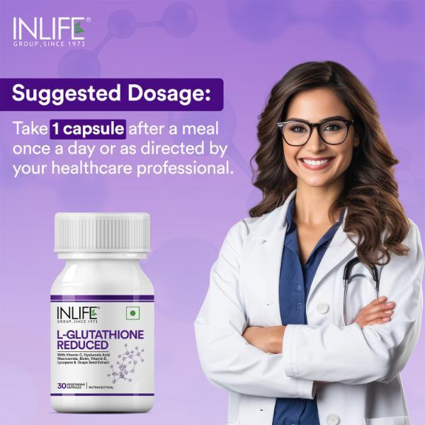 Buy INLIFE Glutathione Reduced Vegetarian Capsules 30's Online at Discounted Price
