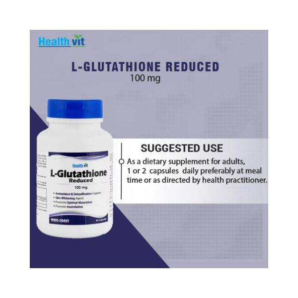 healthvit l glutathione review L-Glutathione Reduced 100mg Skin Whitening Supplement-Capsules 60's NEUROBION