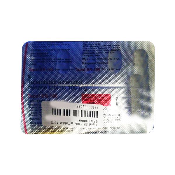 Tapal ER 100mg Tablet 10'S - Price, Uses, Side Effects, and Substitutes