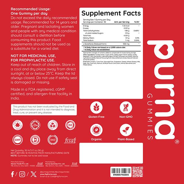 purna glutathione gummies Buy Cola Flavor Gummies for Skin Whitening and Immune Booster 30's Online at Discounted Price Size:3mL Glutathione Reductase Assay Kit Original Celimax tone-up cream 35ml Sun dullness brightening treatment All-day radiance and clarity Multi-benefit whitening formula Hydrating glow finish