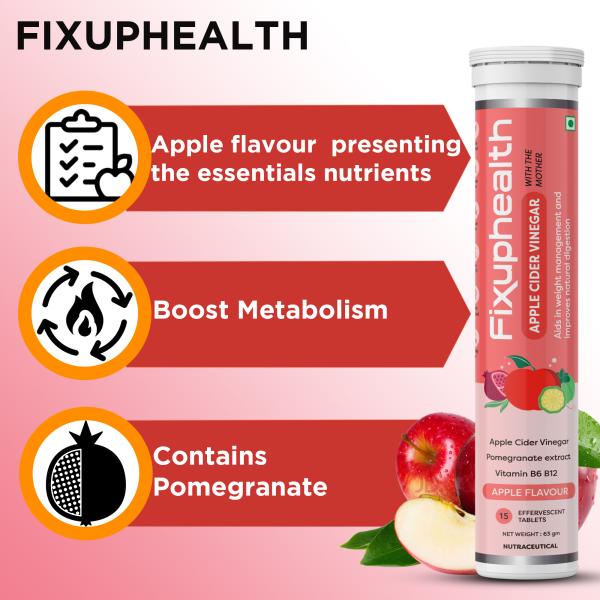 acv effervescent tablets with glutathione FixUpHealth Tablet - Strawberry Flavour 15s & FixUpHealth Apple Cider Vinegar Effervescent Tablet trio