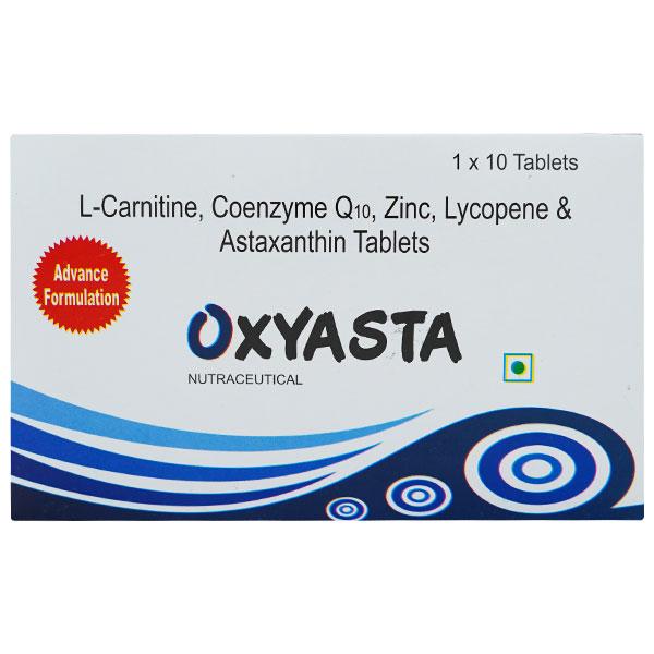 l-carnitine coenzyme q10 zinc lycopene & astaxanthin tablets OXYASTA Tablet 10's Price, Uses, Side effects, Substitutes Glutax 5gs Micro Advance Niacinamide Serum Packaging:40ml